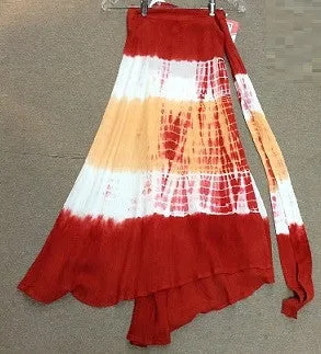 Assorted Rayon Tie Dye Wrap Skirt