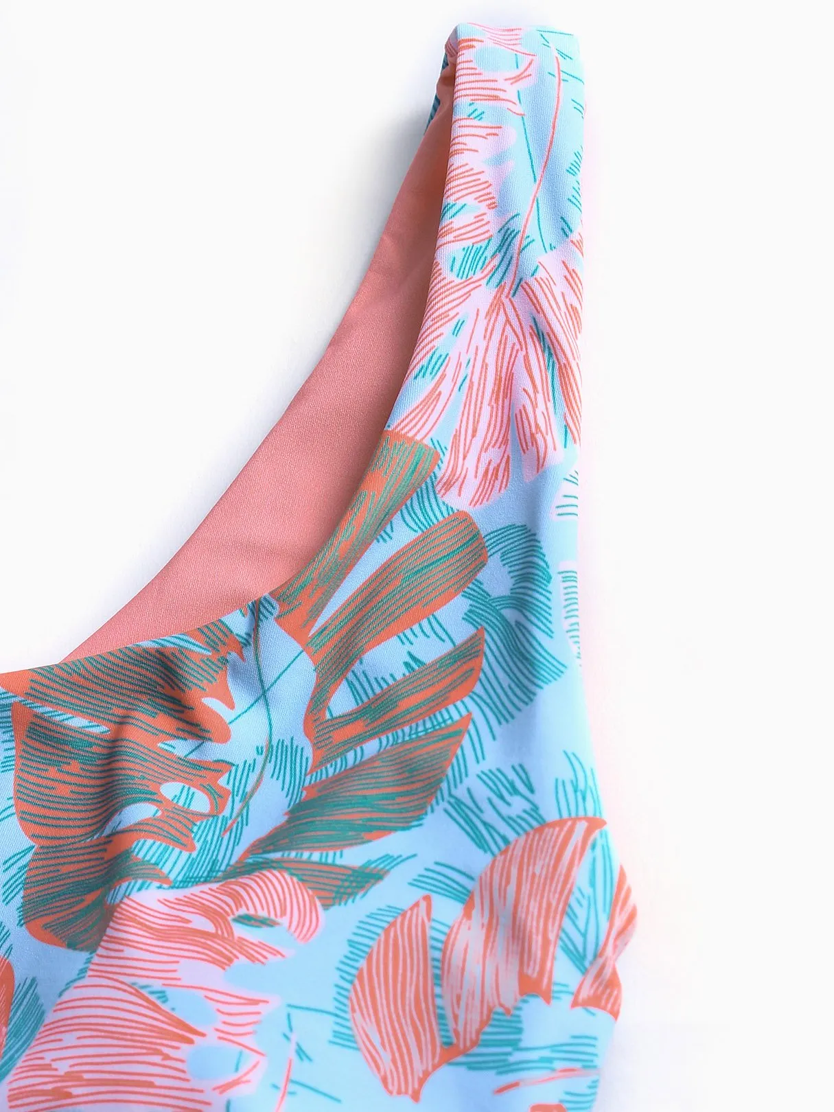 Asymmetrical Floral Print Two Piece Bikinis
