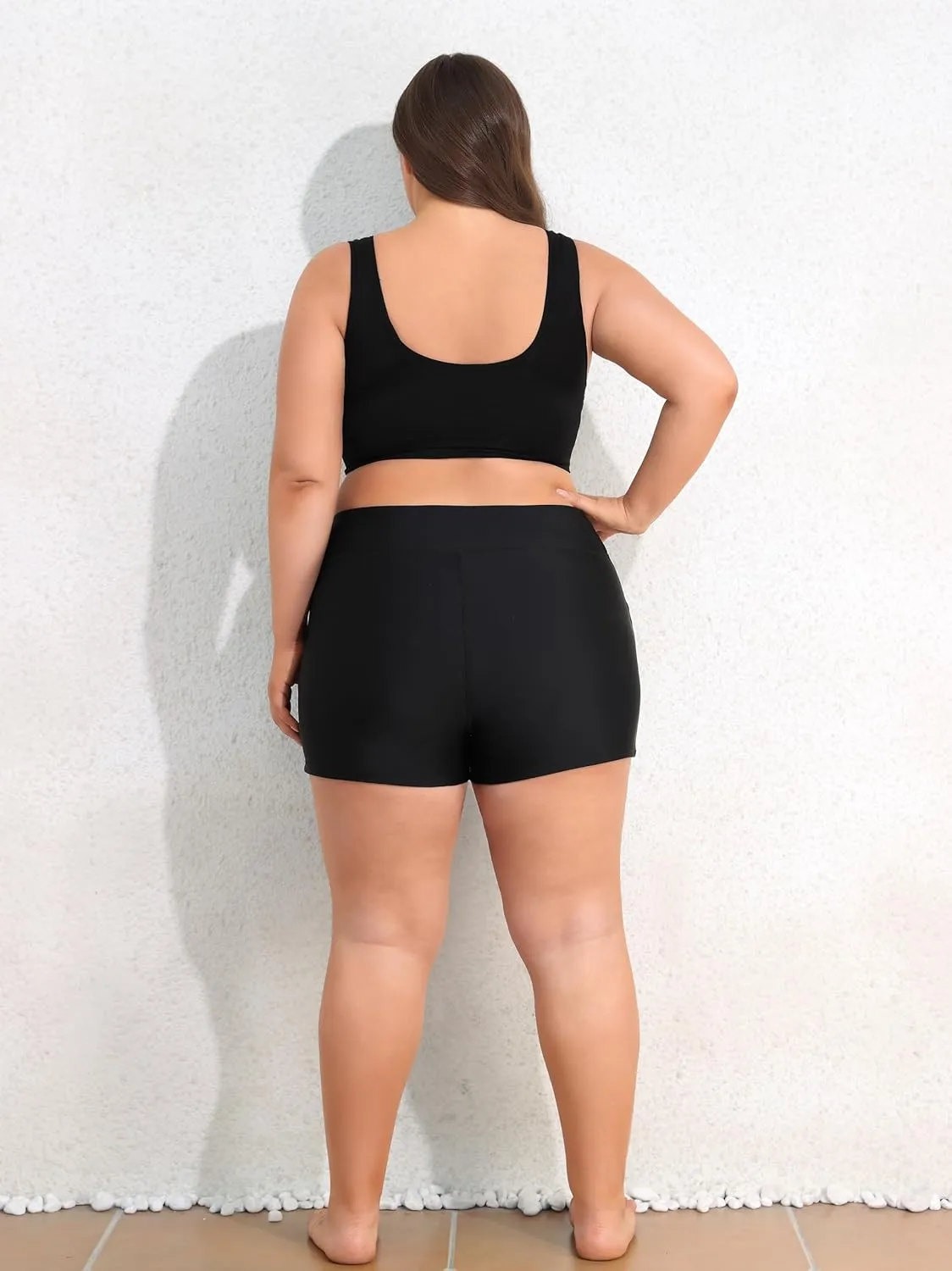 ATTRACO Womens Plus Size Swim Shorts High Waisted Swimsuit Shorts Boyleg Swim Bottoms