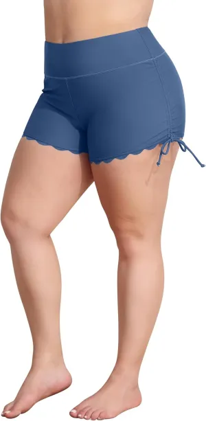 ATTRACO Womens Plus Size Swim Shorts High Waisted Swimsuit Shorts Boyleg Swim Bottoms
