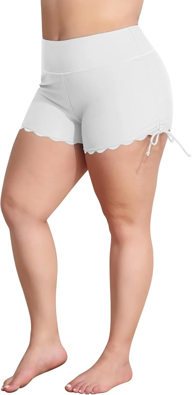 ATTRACO Womens Plus Size Swim Shorts High Waisted Swimsuit Shorts Boyleg Swim Bottoms