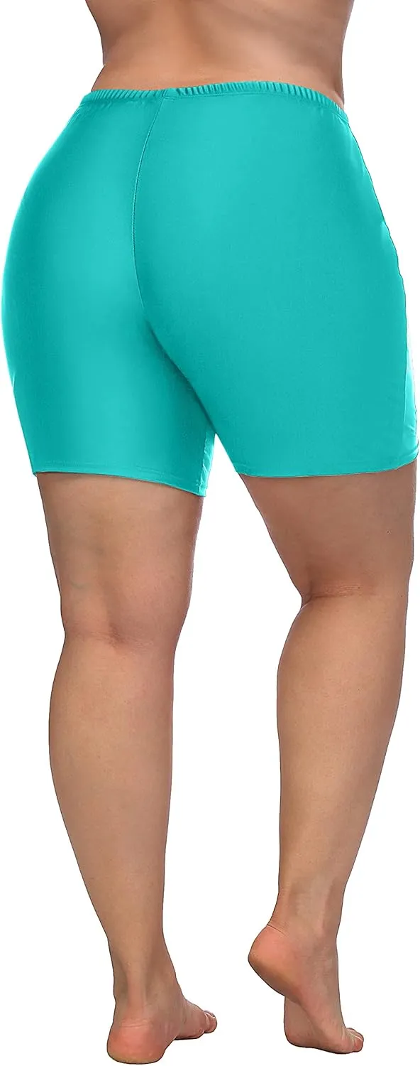 ATTRACO Womens Plus Size Swim Shorts High Waisted Swimsuit Shorts Boyleg Swim Bottoms