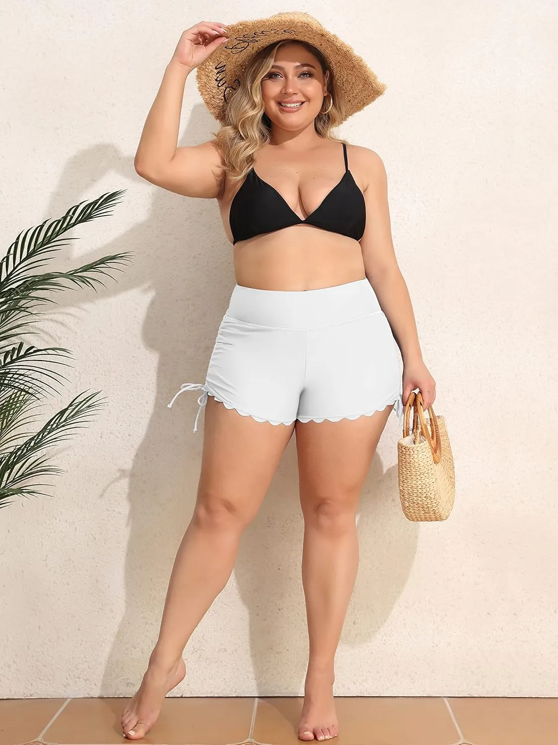 ATTRACO Womens Plus Size Swim Shorts High Waisted Swimsuit Shorts Boyleg Swim Bottoms