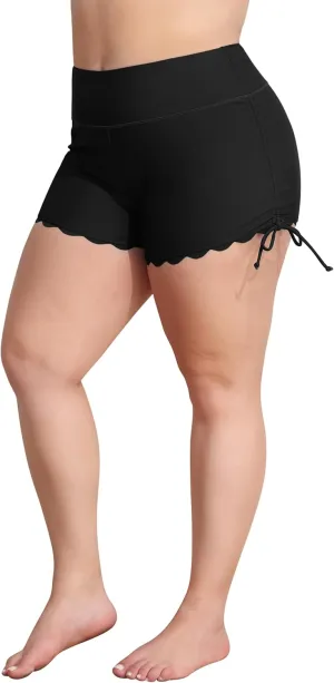 ATTRACO Womens Plus Size Swim Shorts High Waisted Swimsuit Shorts Boyleg Swim Bottoms
