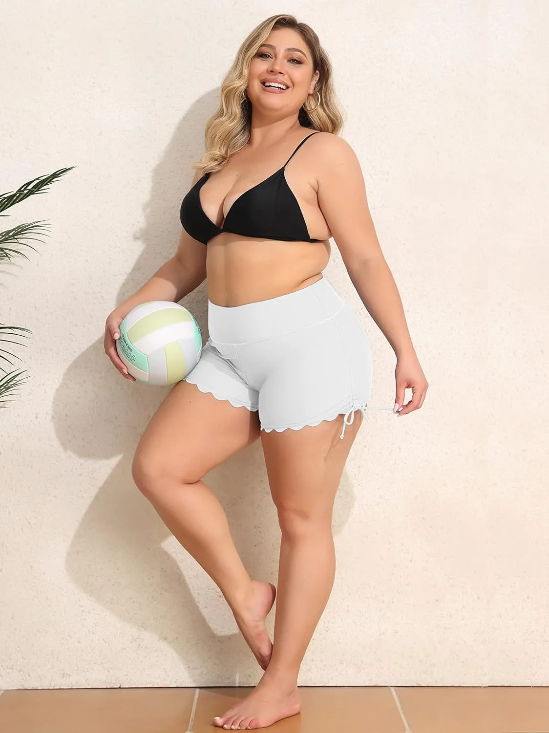 ATTRACO Womens Plus Size Swim Shorts High Waisted Swimsuit Shorts Boyleg Swim Bottoms