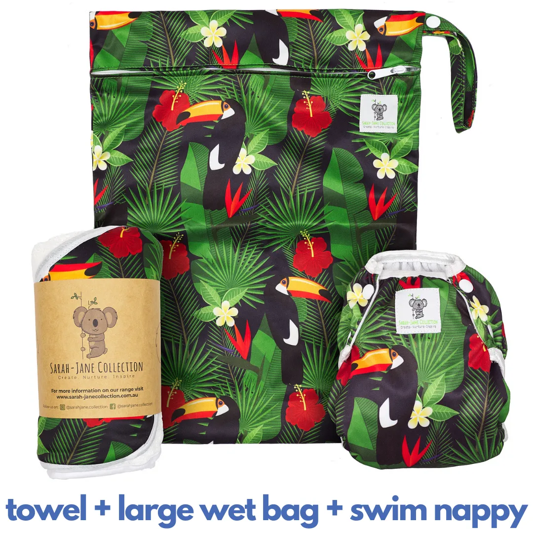 Baby & Toddler Swim Bundle with Towel - Toucan Jungle