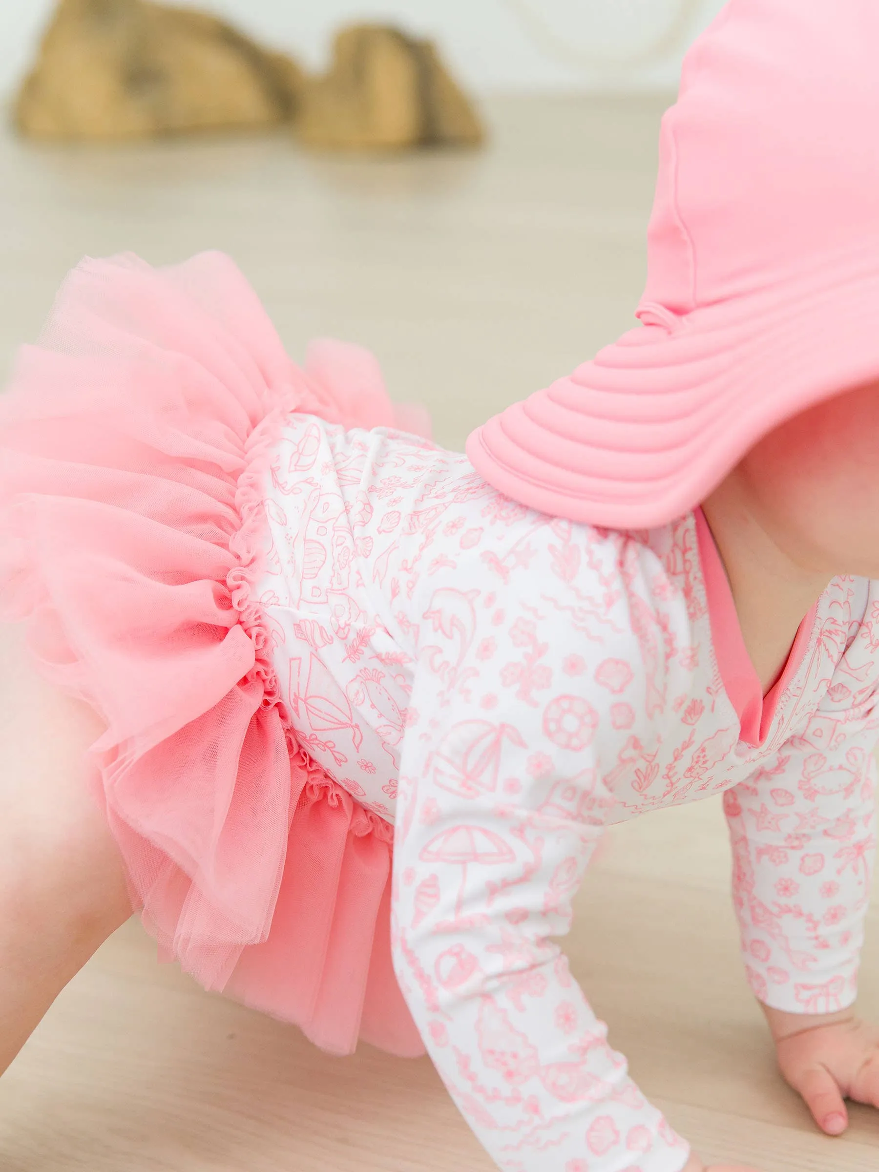 Baby Girls By the Seaside Tulle Skirted One Piece Rash Guard