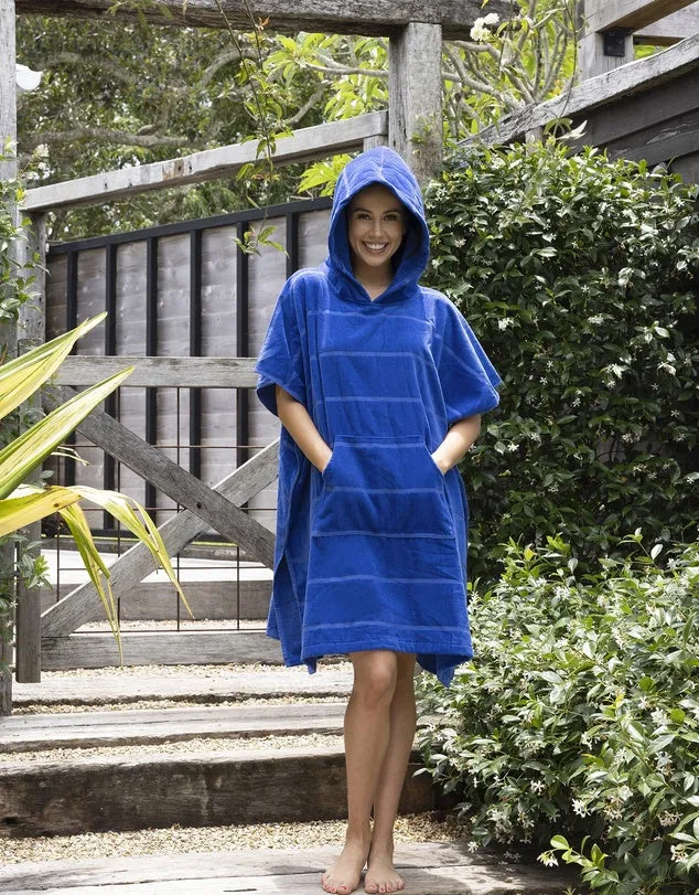 Bambury | Hoodie Beach Towel - Santorini Adult/Blue