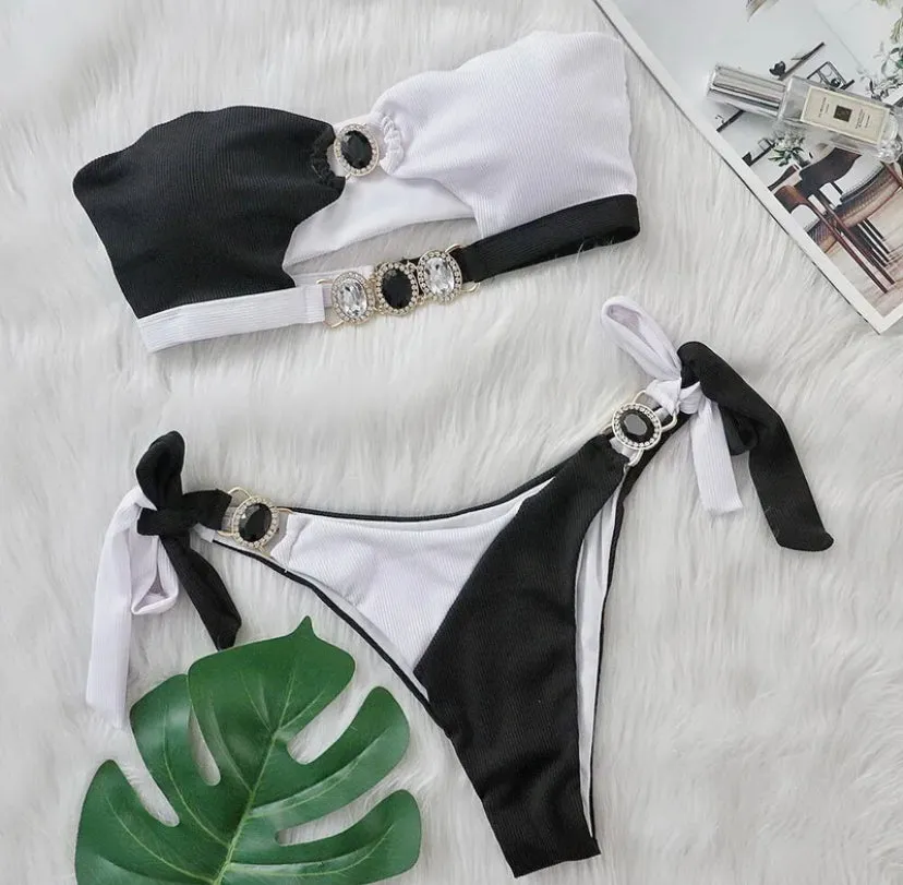 Bandeau Tie Up Jewel Bikini