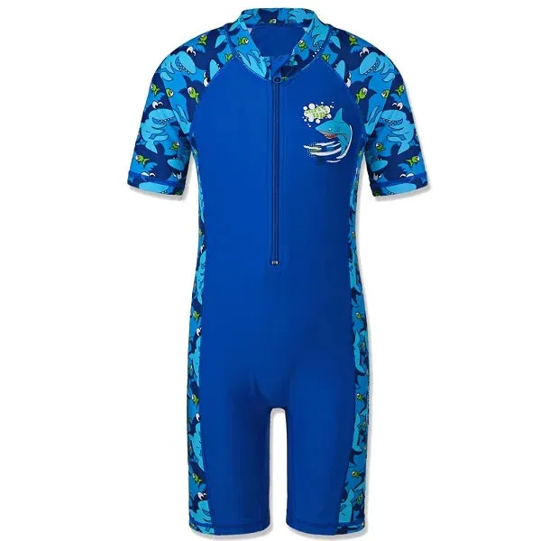 BAOHULU 1-11 Yrs Kids Swimwear Girls Short Sleeve Swimsuit One Piece UPF50  Rash Guard Baby Girl Swimwear Children Surf Suit
