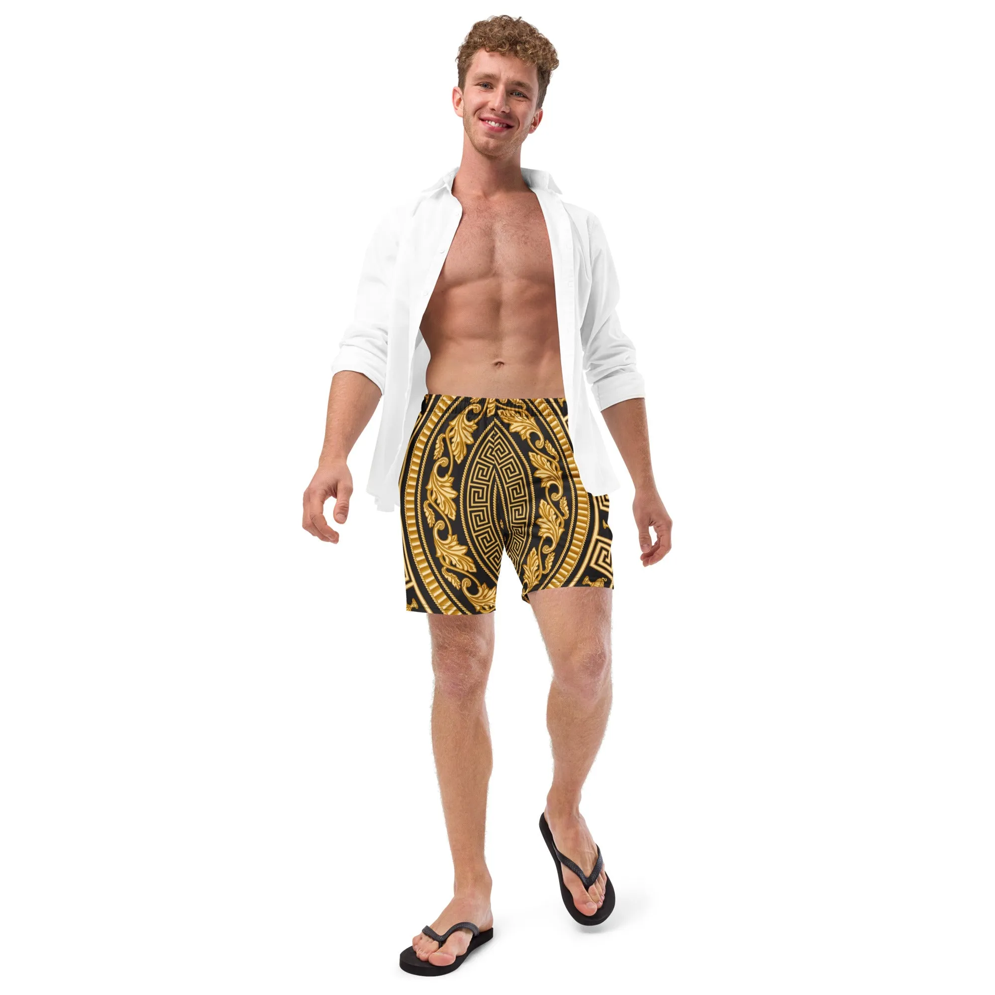 Baroque All-Over Print Recycled Swim Trunks