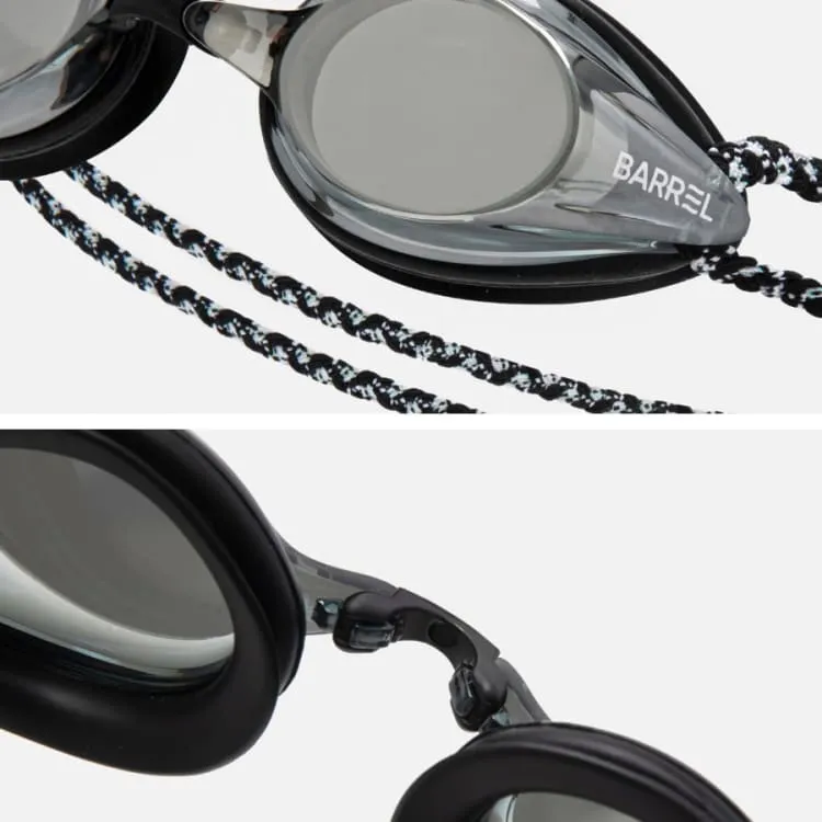 Barrel Racing Mirror Swim Goggles-BLACK/BLACK
