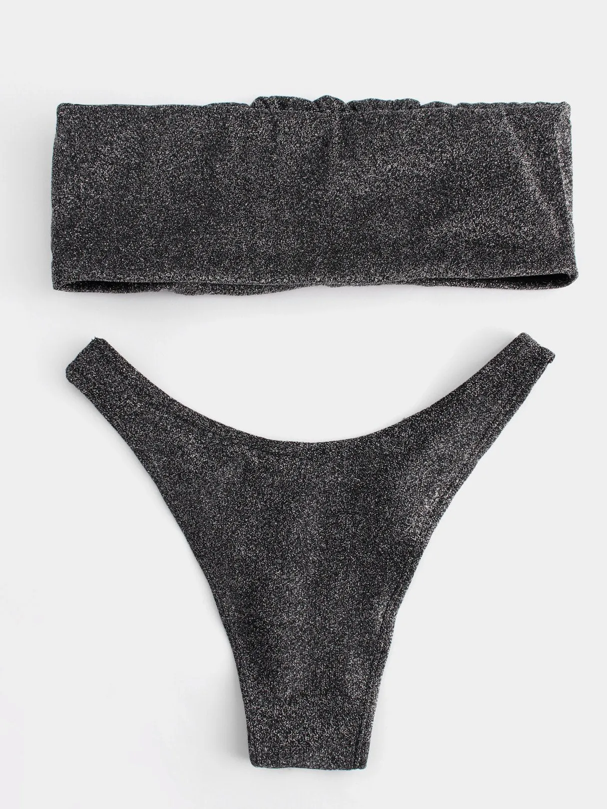 Bateau Backless Sleeveless High-Waisted Dark Bikini Set