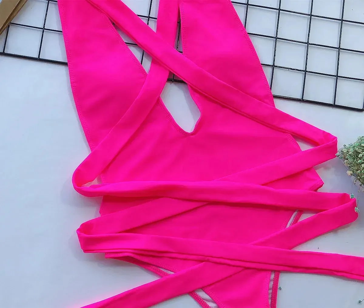 Beach Babe Essential Women's Strappy Plunging One-Piece Swimsuit