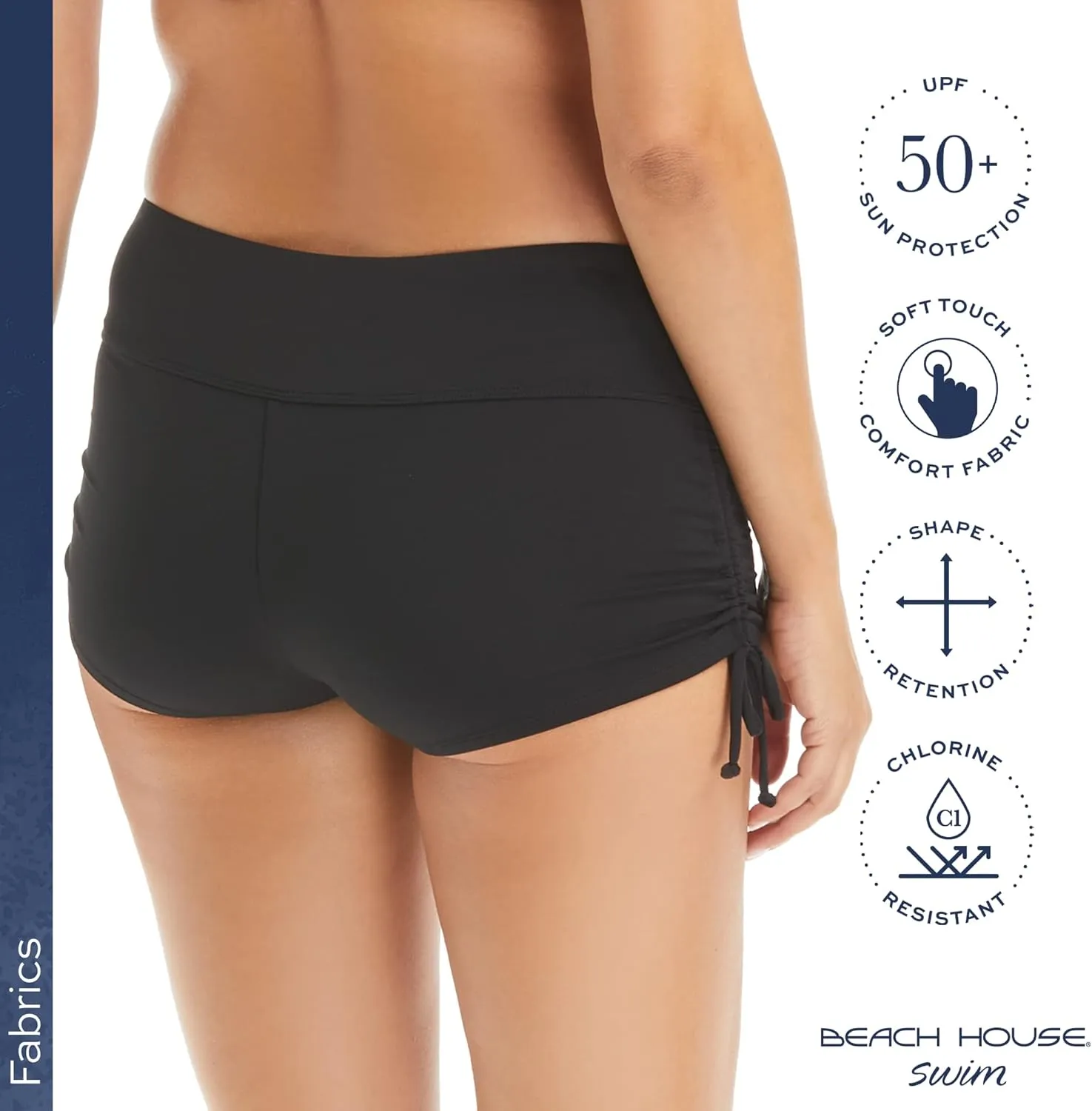 BEACH HOUSE Chloe High Waisted Bikini Bottom  Modest, Full Coverage Swimsuit Bottoms