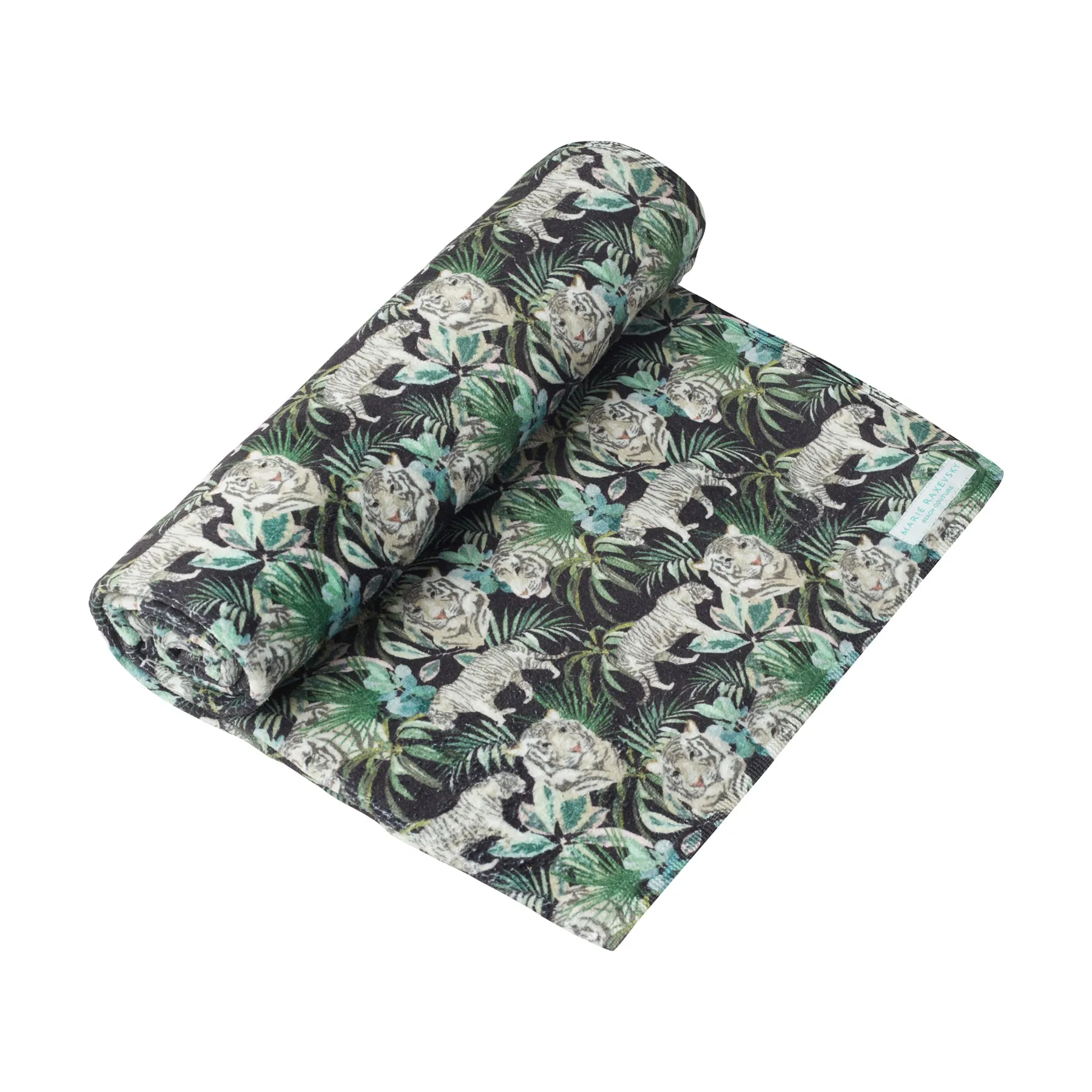 BEACH TOWEL JUNGLE BLACK