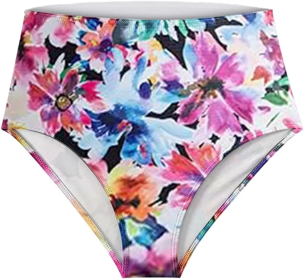 Bidobibo Swim Suits for Women 2025 Tummy Control High Waisted Swimsuit with Ruffle Top Womens Two Piece Tankini Bathing Suits