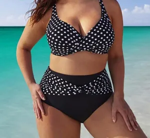 Bikini Dots Two Piece Swimsuits Padded Brazilian