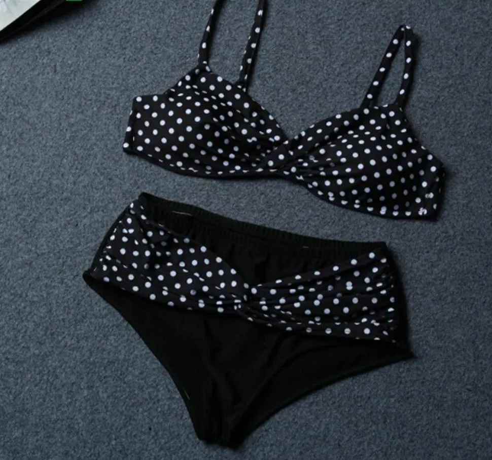 Bikini Dots Two Piece Swimsuits Padded Brazilian