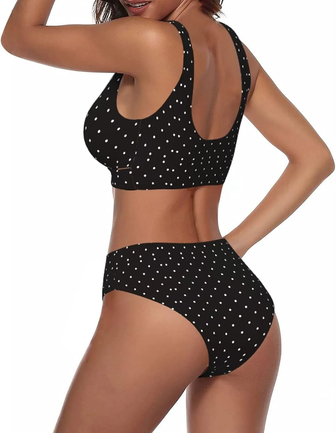 Bikini Set for Women Two Piece Swimsuit Print Sexy High Waisted Swimwear V Neck Cheeky Bathing Suit