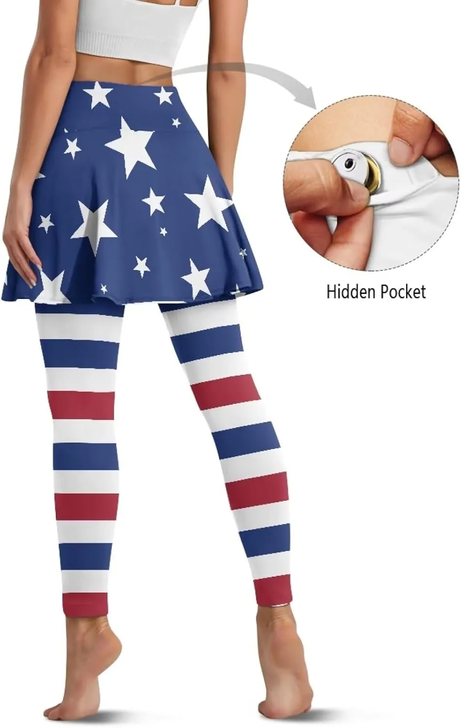 Biyejit Women Tennis Skirted Leggings with Pockets, Yoga Leggings with Skirts Athletic Golf Skapri with Skirt
