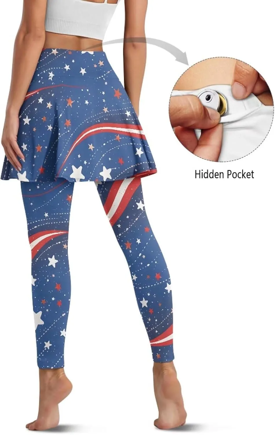 Biyejit Women Tennis Skirted Leggings with Pockets, Yoga Leggings with Skirts Athletic Golf Skapri with Skirt