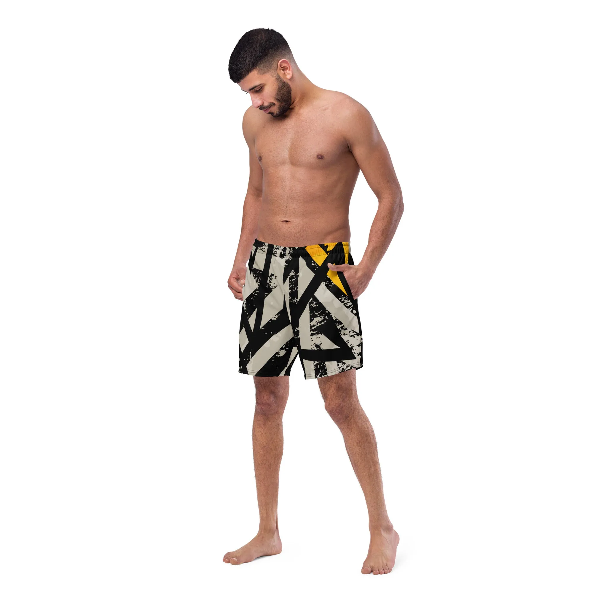 Black and Gold Men's swim trunks