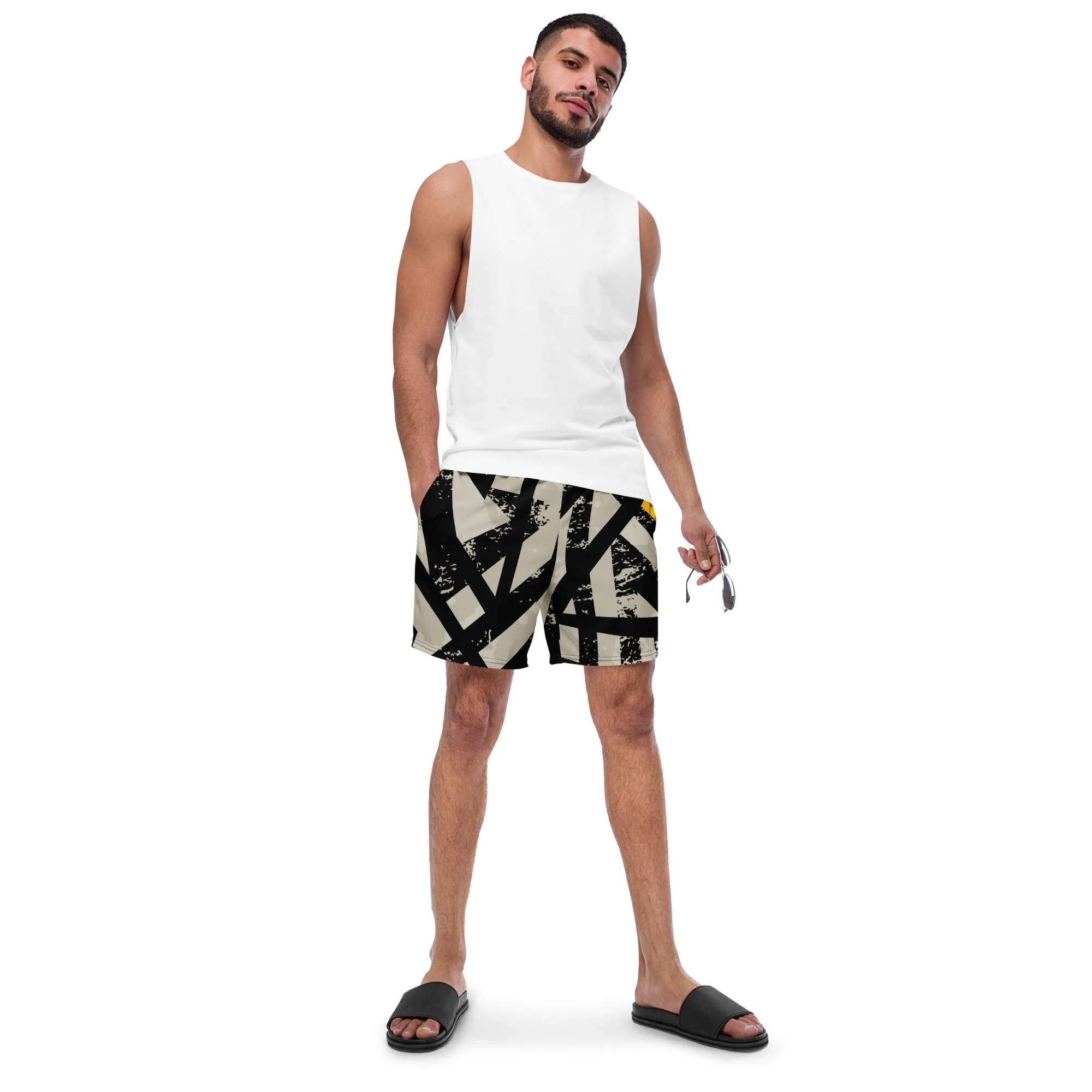 Black and Gold Men's swim trunks