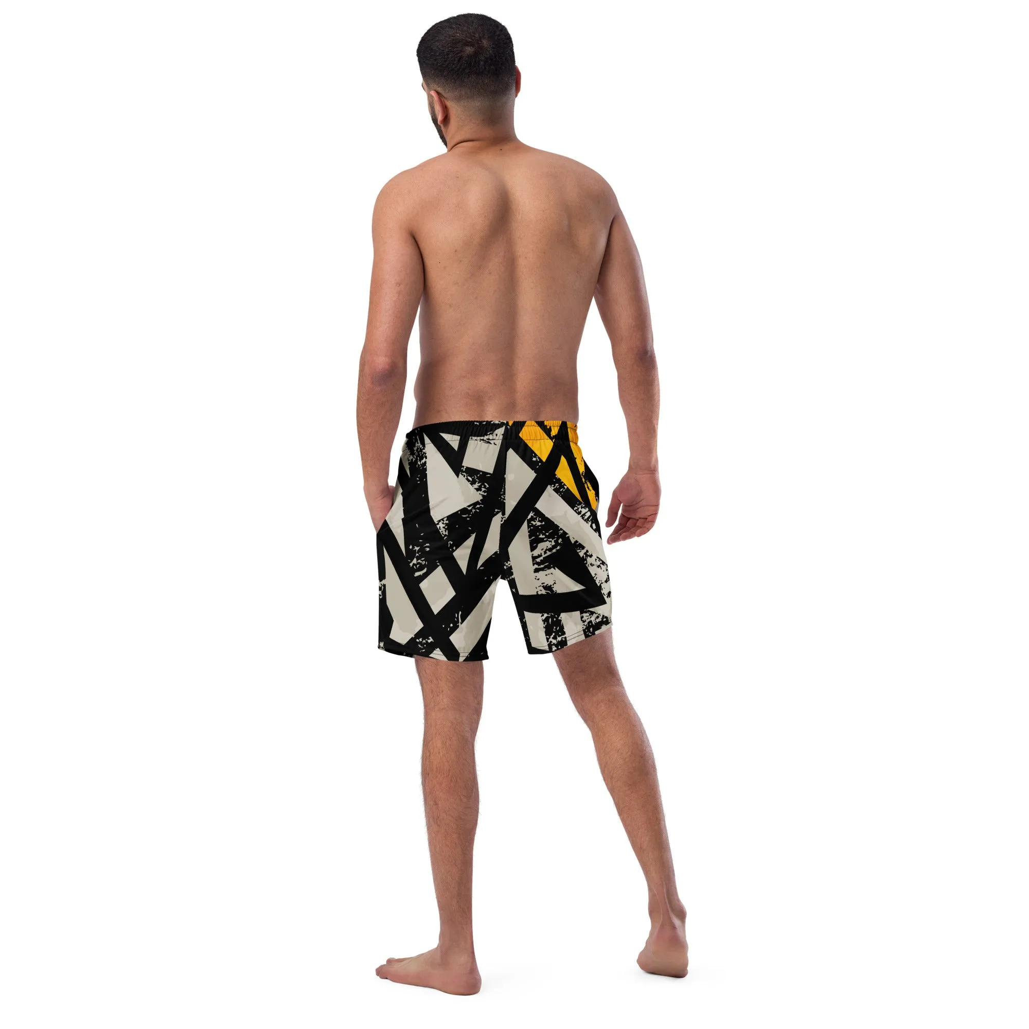 Black and Gold Men's swim trunks