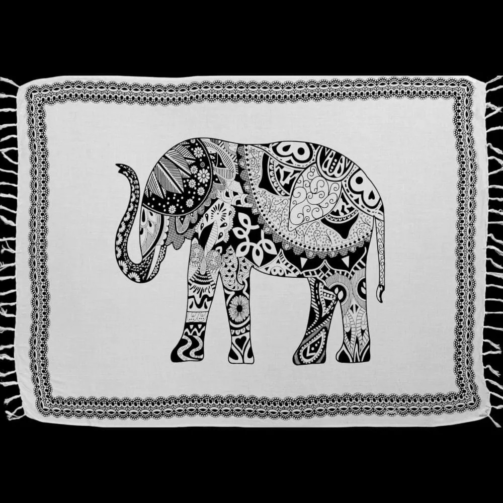 Black and White Tropics Sarongs