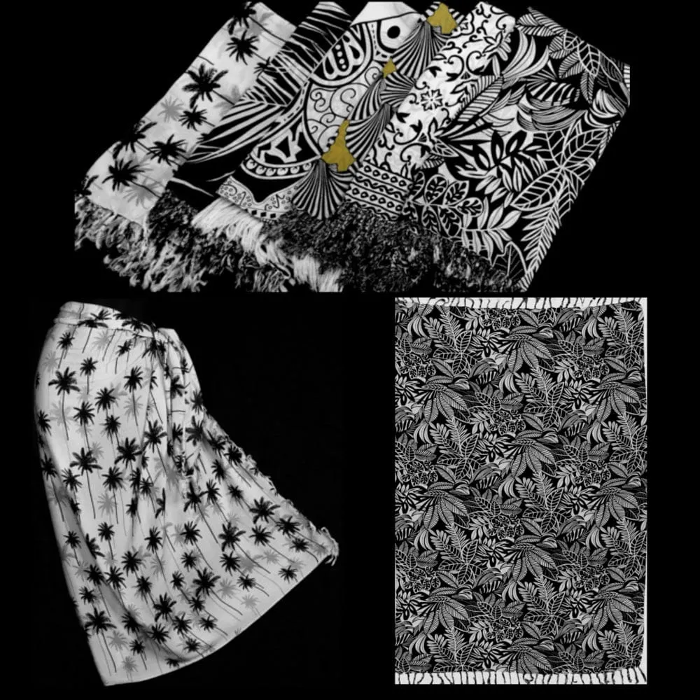 Black and White Tropics Sarongs