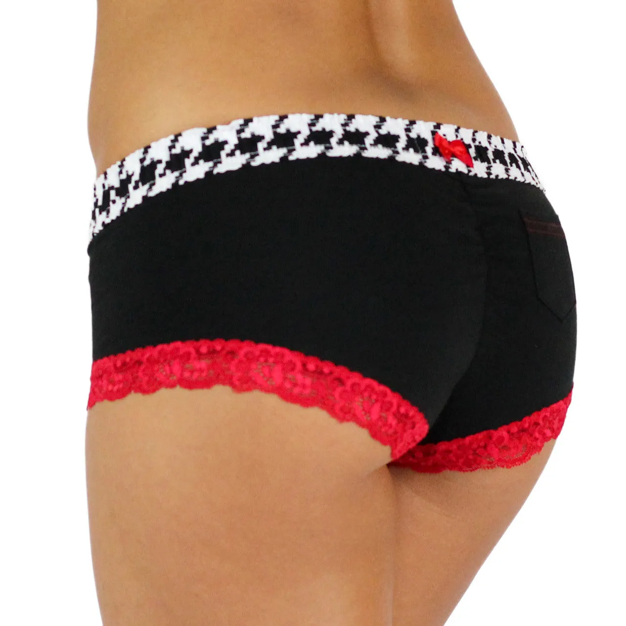 Black Boyshorts Houndstooth Band