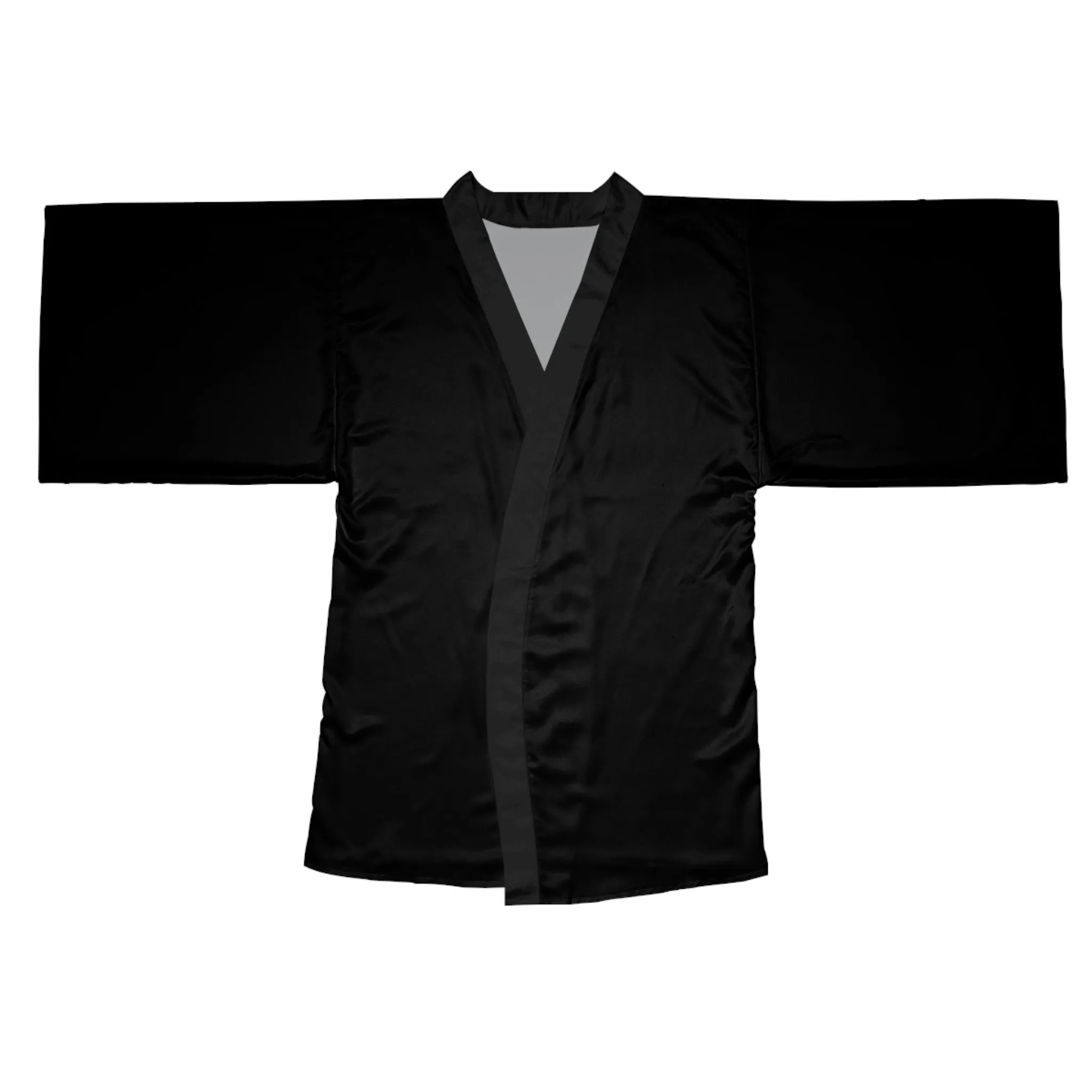 Black Long Sleeve Kimono Robe