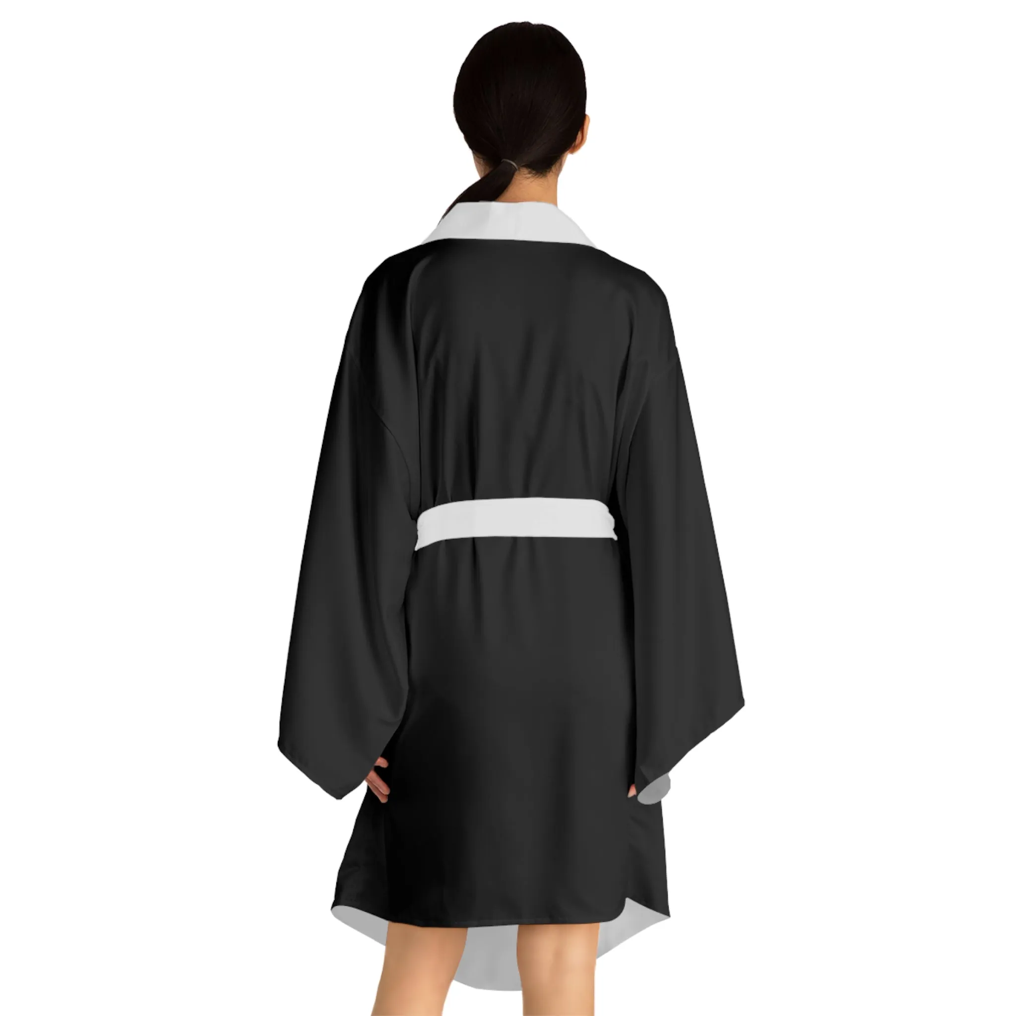 Black Long Sleeve Kimono Robe
