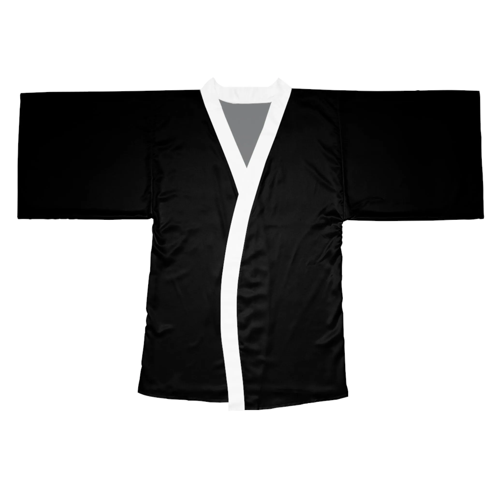 Black Long Sleeve Kimono Robe