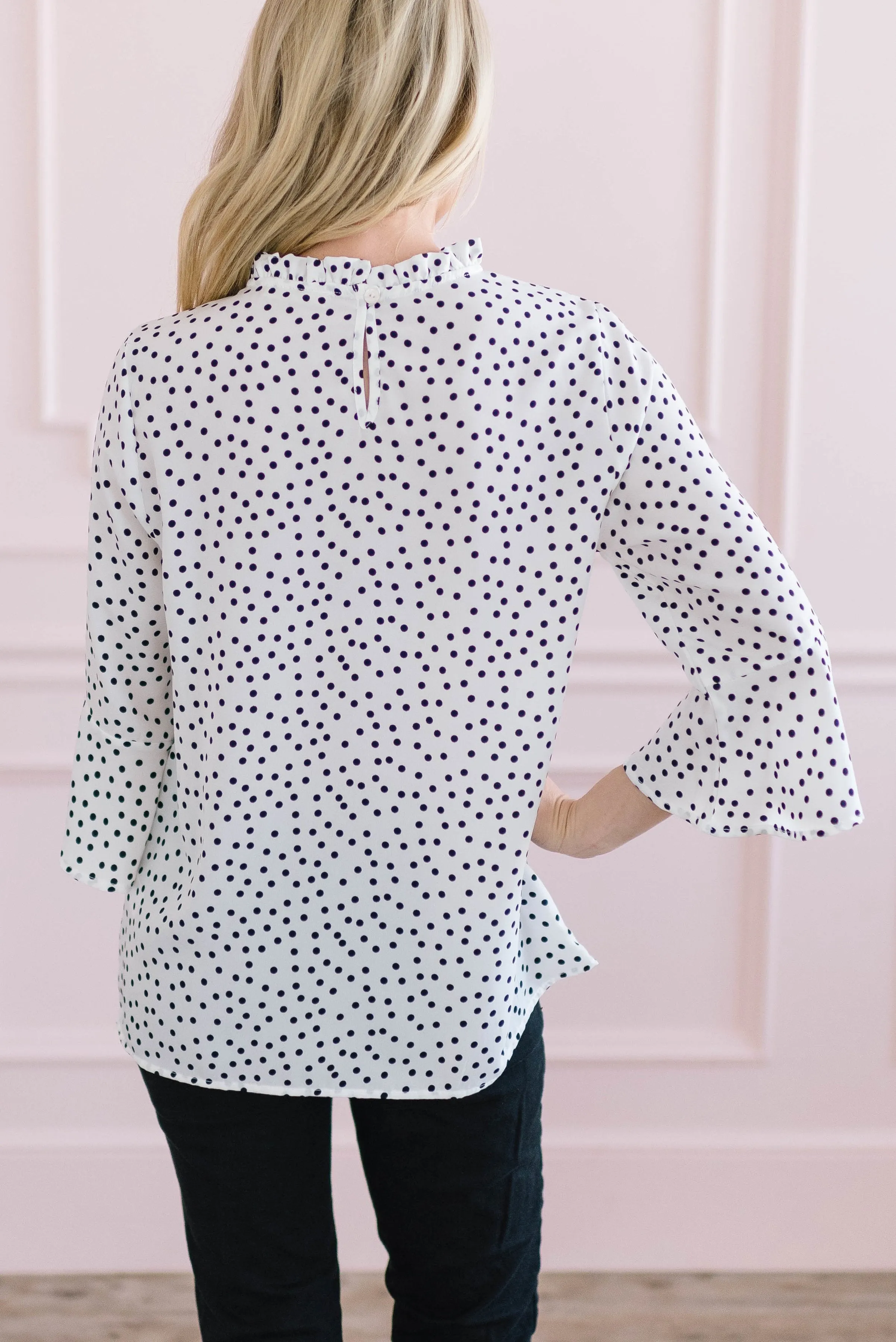 Black   White Dot Top