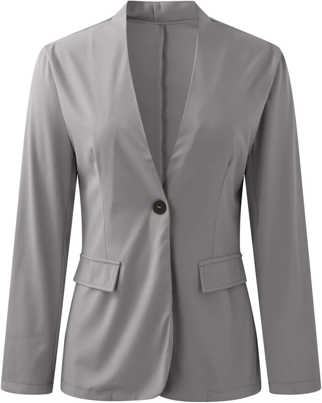 Blazer Jackets for Women Business Casual Outfits Work Office Womens Button Long Sleeve Blazer Jacket with Pockets