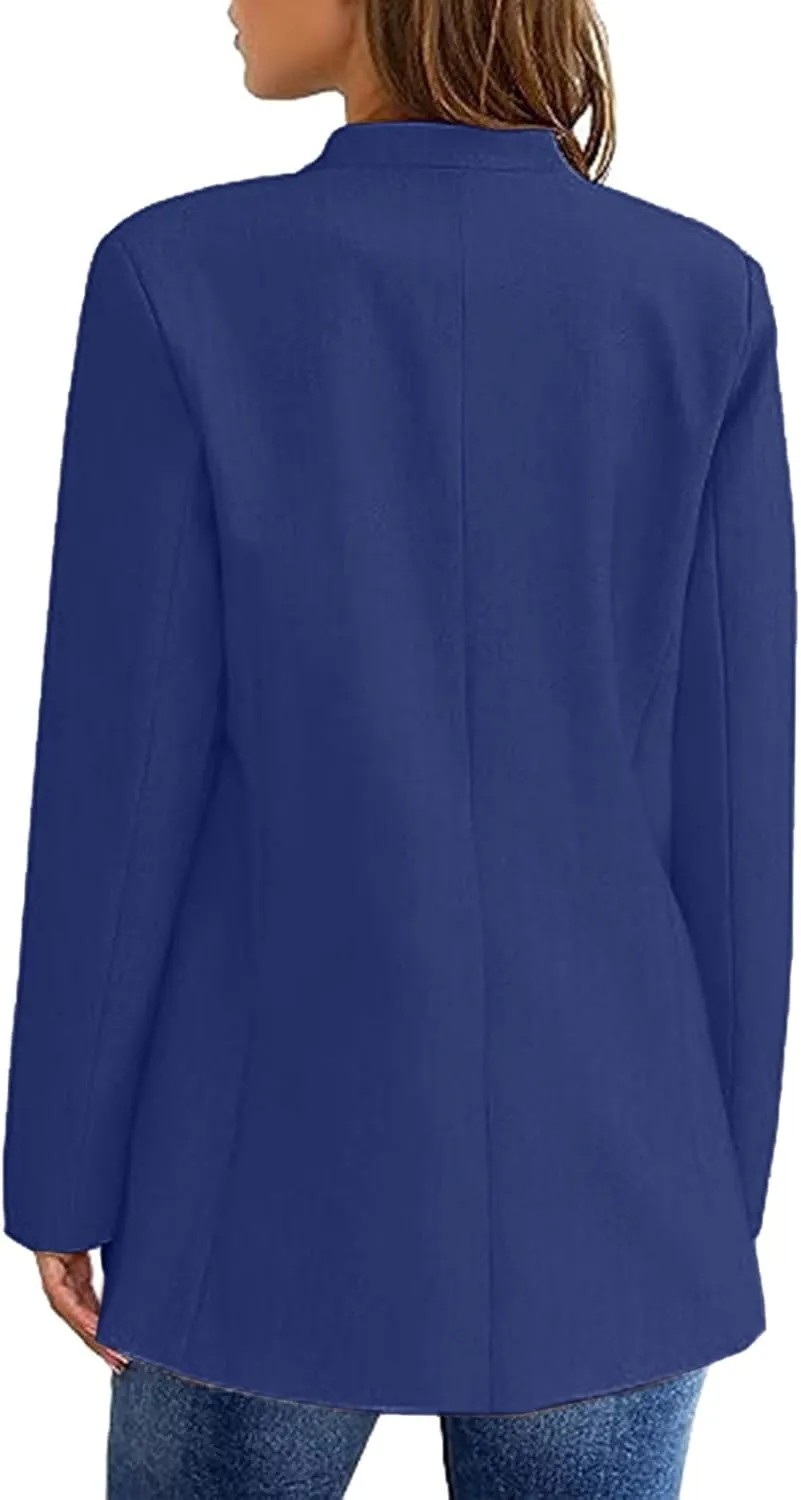 Blazer Jackets for Women Business Casual Outfits Work Office Womens Button Long Sleeve Blazer Jacket with Pockets