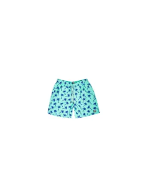 Blue Palm Tree Boy's Swim Shorts Blue