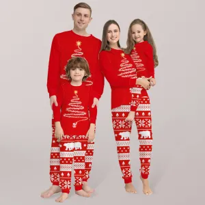 Blue Zone Planet |  Home clothes printed pajamas Christmas parent-child round neck long sleeve suit