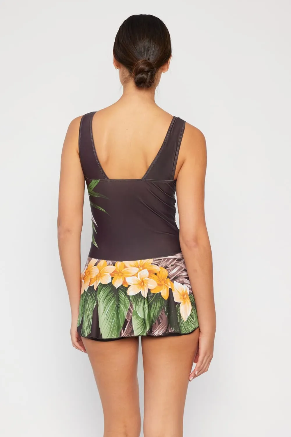 Blue Zone Planet |  Marina West Swim Full Size Clear Waters Swim Dress in Aloha Brown