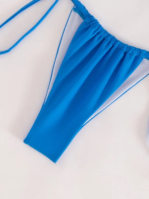 Blue Zone Planet |  New solid color split swimsuit tube top sexy bikini