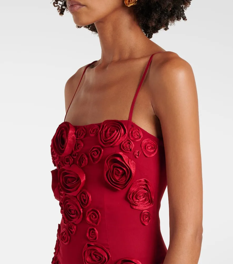Blumarine Floral-appliqué georgette gown