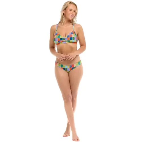Body Glove Women's Standard Drew D, DD, E, F Cup Bikini Top Swimsuit with Adjustable 2-Way Back Detail, Sunny Orange Texture