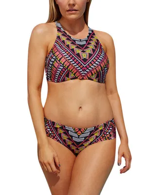 Bohemian High Neck Tankini Bikini Sets