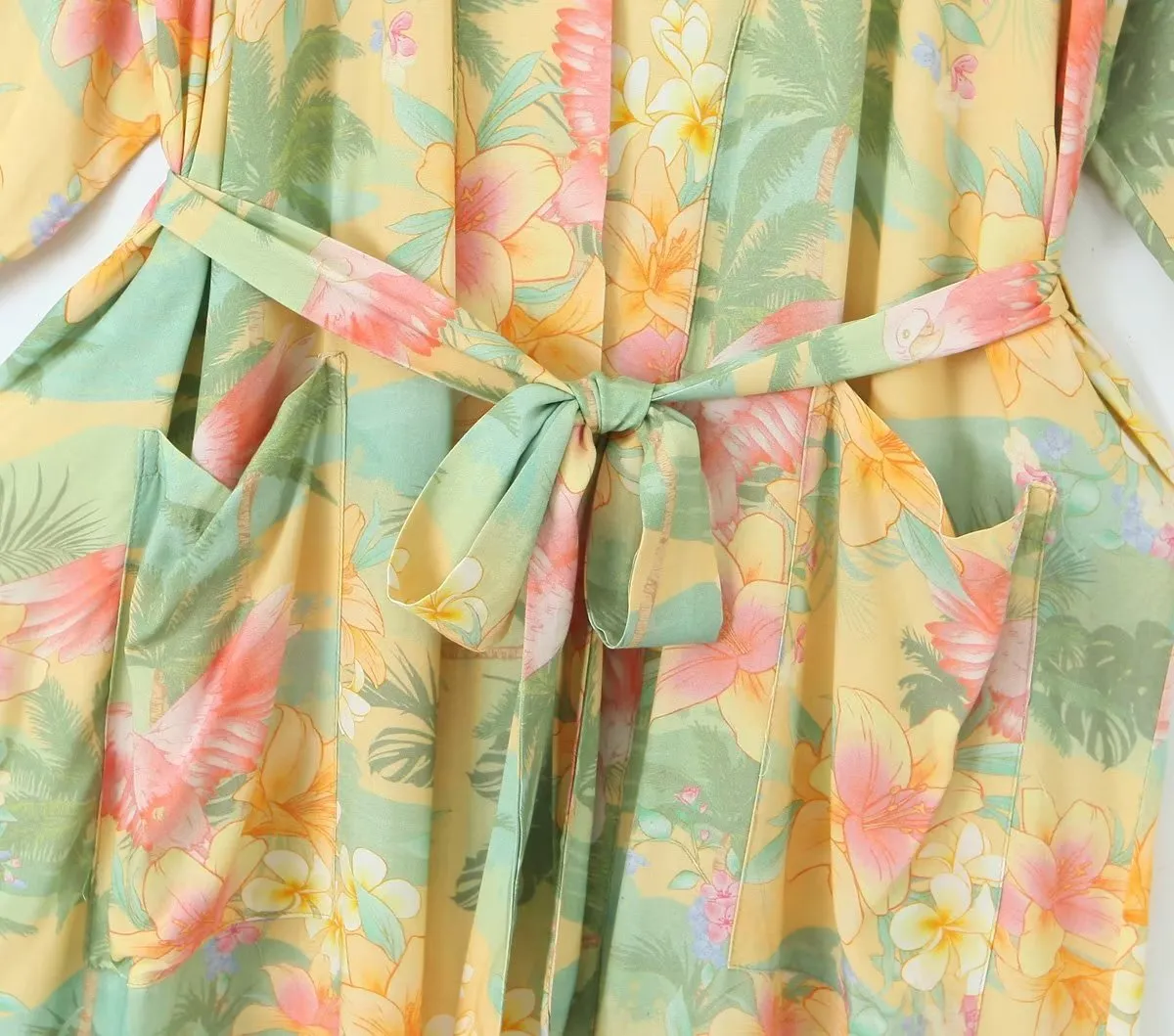 Boho Robe - Kimono Robe - Beach Cover-up - Bohemian Style Elliana Water Lily