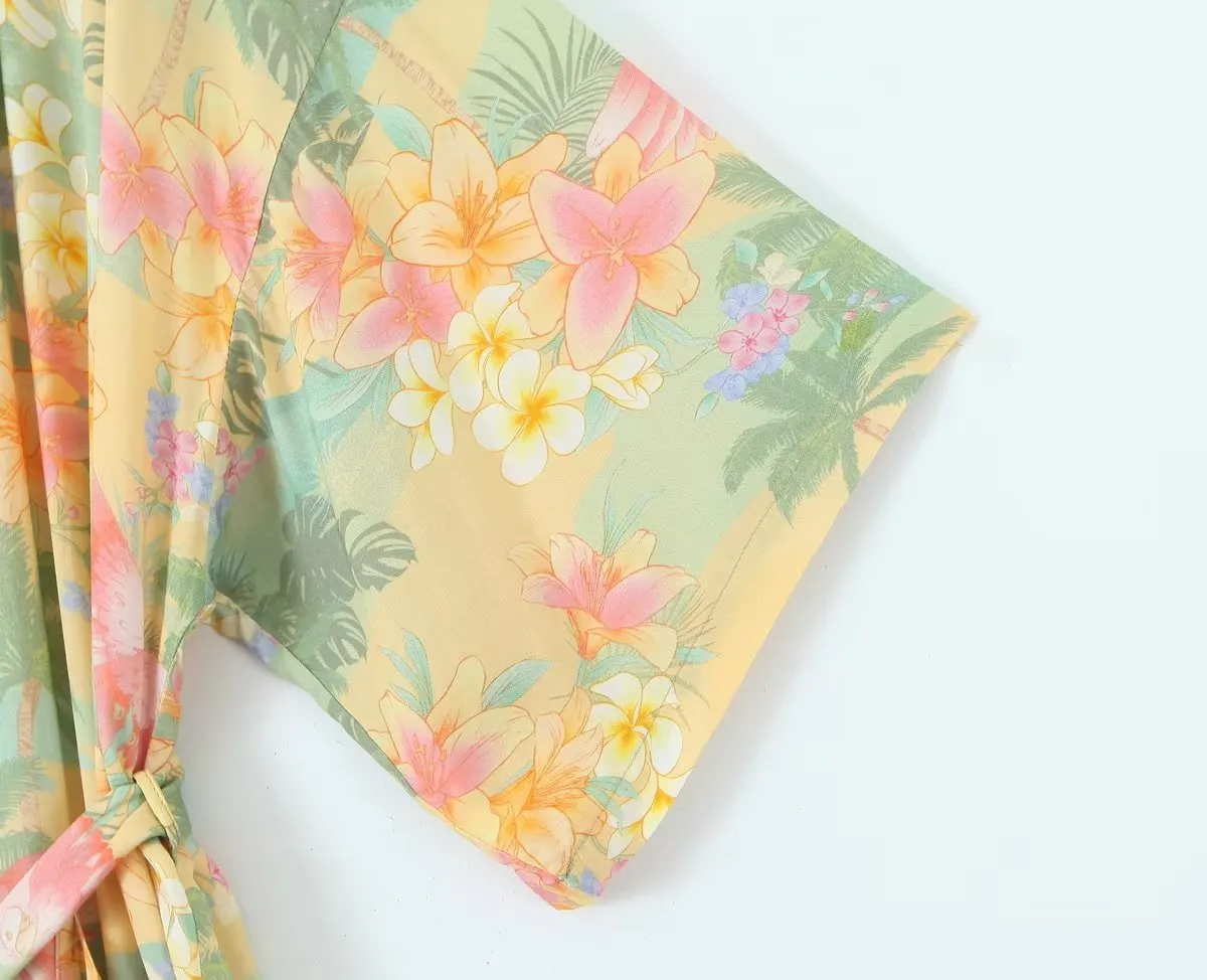 Boho Robe - Kimono Robe - Beach Cover-up - Bohemian Style Elliana Water Lily