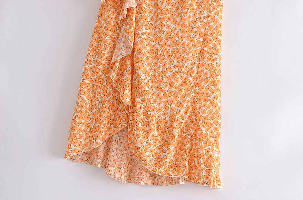 Boho Skirt, Hippie Skirts, Wrap Skirt, Zingy Orange