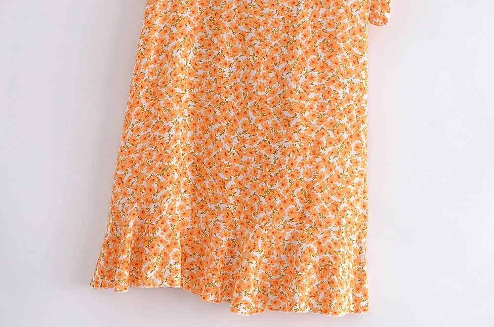 Boho Skirt, Hippie Skirts, Wrap Skirt, Zingy Orange