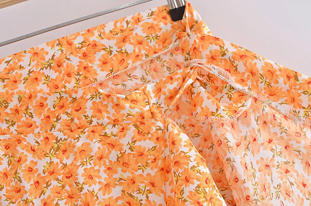 Boho Skirt, Hippie Skirts, Wrap Skirt, Zingy Orange